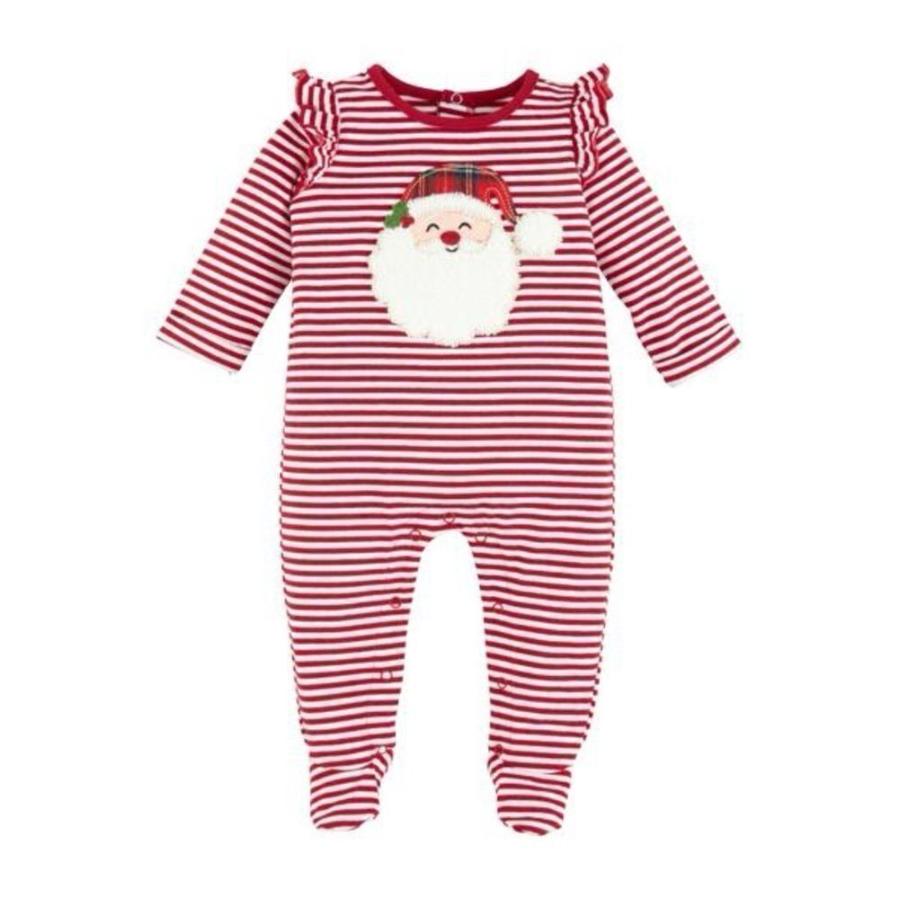 NWT SANTA RUFFLE BABY SLEEPER size 0-3 months